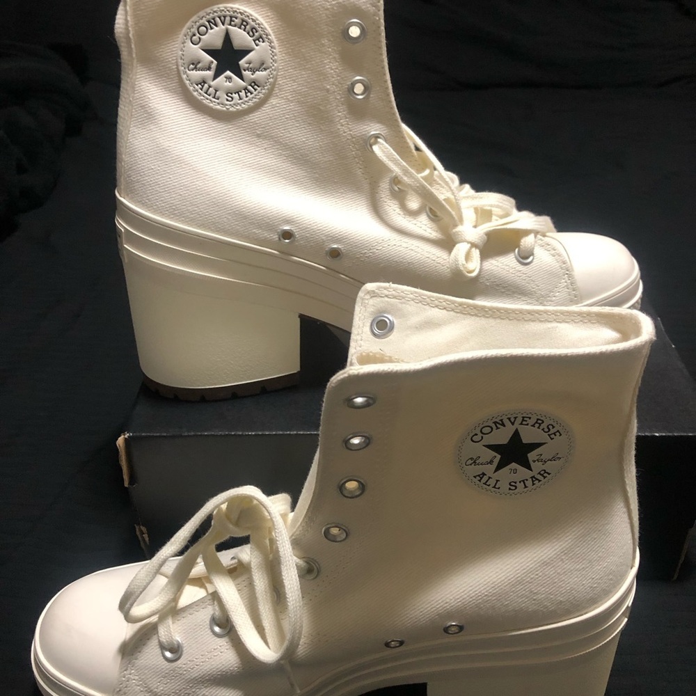 Converse Chuck 70 De Luxe Heel High Top Sneakers 'Egret' Women’s 12.5, A05348C